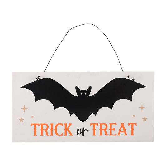 Trick or Treat Bat Hanging Sign.